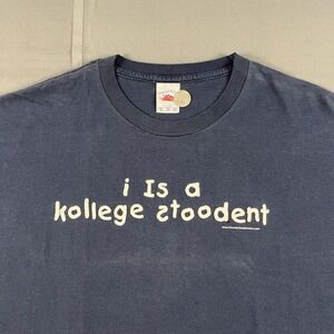 Vintage I is a Kollege Stoodent funny parody T shirt Mens Size X Large